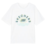 Skechers斯凯奇童装男女大童t恤时尚舒适儿童短袖潮流L222K064 0019亮白色 XL
