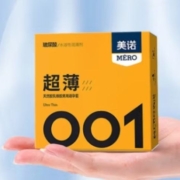 需抢券、10点开始：美诺 玻尿酸避孕套 超薄001 果冻盒装 3只