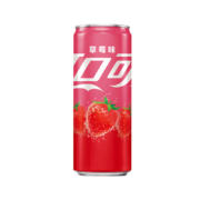 PLUS会员：Coca-Cola 可口可乐 草莓味可乐 碳酸饮料 果味汽水 330ml*24罐 整箱装*2件