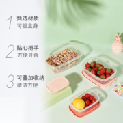 BL塑料冰箱保鲜盒冷冻盒子收纳盒食品级水果餐盒饭盒密封盒3只装