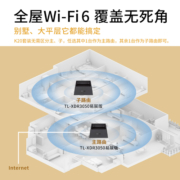 TP-LINK K20套装全屋WiFi6覆盖双频AX3000子母mesh无线路由器全千兆高速网络tplink家用穿墙XDR3050易展版K50