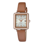 卡西欧（CASIO）手表 SHEEN系列时尚简约皮表带太阳能防水女表 SHS-D400CGL-7A