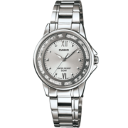 卡西欧（CASIO）手表 指针系列全身银色不锈钢闪耀表圈石英手表 LTP-1391D-7A
