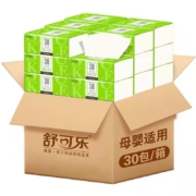 需抢券、再降价；舒可乐 300张/包 卫生抽纸 3层面巾纸 30包*1箱