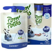 法优乐(POM'POTES)法国原装进口儿童酸奶宝宝零食蓝莓口味85g*4袋