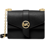 迈克.科尔斯（MICHAEL KORS）七夕礼物 MK女包GREENWICH系列单肩斜挎链条包 小号 黑色