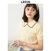 LEDIN 乐町 女士针织短袖T恤 CWEED2103
