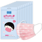 京东百亿补贴：袋鼠医生 医用外科口罩 粉爱心100支/包