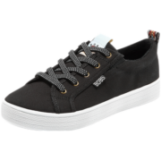 Skechers斯凯奇新款简约女鞋舒适休闲鞋潮流帆布鞋113323 黑色/BLK 37.5