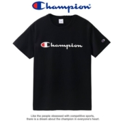 CHAMPION 冠军 正品日版叠印彩虹字母logo圆领T恤男女同款