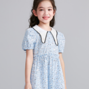 Deesha 笛莎 女童连衣裙 蓝印花 150cm