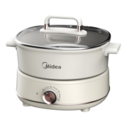 美的（Midea）四季小嗨锅电火锅 电煮锅电炒锅蒸锅 3.3L大容量家用多功能锅 多用途锅电热锅 加深内胆 【四档火力调节I一锅多能】HGC232301