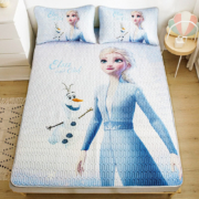 迪士尼 乳胶凉席 三件套床  冰雪公主蓝 180×200cm（双枕套 一席双套）