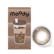 moody美瞳半年抛奶茶系列自然混血大小直径半年抛1片装 巧克力麻薯0度