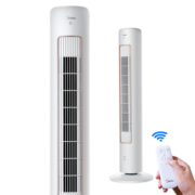 美的（Midea）  电风扇落地扇家用塔扇大风量电扇宿舍轻音低噪遥控定时无叶风扇 【负离子净化 升级遥控款】冰川白 ZAE09AR 塔式电风扇