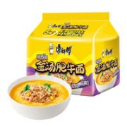 康师傅 方便面 酸香爽金汤肥牛面 泡面袋装速食 五连包 85g*5包