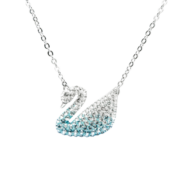 施华洛世奇（SWAROVSKI）新款经典天鹅系列 渐变色仿水晶项链 女锁骨链吊坠 生日礼物 5512095 大号渐变蓝天鹅