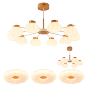 雷士（NVC）奶油风法式唯美吊灯舒适光客厅大灯餐厅灯卧室灯灯具灯饰全屋套餐 力荐！10头+6头套餐【三室两厅】