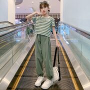 女童短袖条纹套装