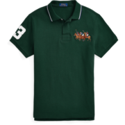 Polo Ralph Lauren 拉夫劳伦男装 23夏定制修身版棉三匹小马Polo衫RL16946 300-绿色 M