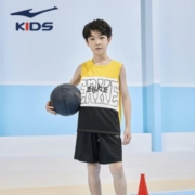 鸿星尔克 儿童短袖短裤两件套 多色