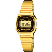 卡西欧（CASIO）【礼物】小金表时尚潮流复古女士手表防水石英女表电子表 LA670WGA-1DF