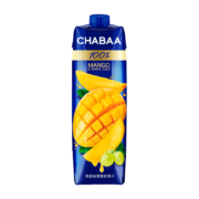 CHABAA泰国原装进口 100%葡萄芒果汁1L*1瓶*2件