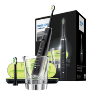 飞利浦(PHILIPS) 电动牙刷 钻石系列黑钻 成人声波震动自带刷头旅行盒 HX9352 1号会员店