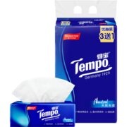 得宝Tempo/得宝软抽经典无香系列90抽4包抽纸餐巾纸家用实惠装卫生纸