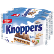 knoppers德国进口 优力享德国进口牛奶榛子巧克力威化饼干75g