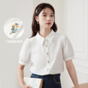 INMAN 茵曼 女士刺绣衬衫 K18322713HM200