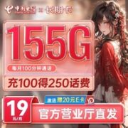 中国电信 长期卡 19元月租（125G通用+30G定向+100分钟通过+首月免月租）