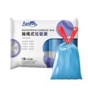 爱尔卫抽绳垃圾袋 手提自动收口穿绳垃圾袋 45*50cm 混色 5卷75只