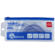 deli 得力 9597 学生文具 高考中考绘图尺子考试专用四件套尺（直尺+三角尺*2+量角器）