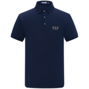 Navigare意大利小帆船短袖POLO衫男士2023夏季抗菌黑色翻领体恤衫 L/50