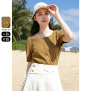 3COLOUR 三彩 女士圆领短袖T恤 Q382F6004Z2088