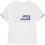 水孩儿（SOUHAIT）男童女童短袖夏季新款儿童中大童上衣时尚百搭T恤亲肤透气上衣潮 本白2 105cm