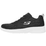 Skechers斯凯奇官方 女鞋新款透气蕾丝网面平底鞋 轻便休闲鞋 12963/BKW 黑色/白色 36