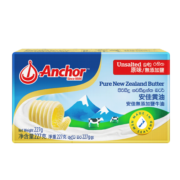 安佳(Anchor)新西兰进口 动物黄油淡味无盐227g 烘焙原料牛排涂抹奶酪