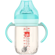 gb好孩子 婴儿奶瓶 新生儿 婴幼儿 宽口径握把吸管PPSU奶瓶 铂金系列 240ml 孔雀蓝
