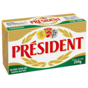 总统（President）发酵型动脂黄油 咸味 200g  烘焙原料  早餐 面包