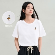 茵曼2023夏女装休闲短袖T恤圆领印花卡通上衣