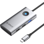 奥睿科（ORICO）Type-C扩展坞拓展HDMI转接头PD充电USB分线器适用苹果macbook电脑ipad转换器华为PW11-5P灰