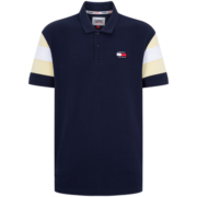 TOMMY HILFIGER23新款春夏男装纯棉潮流拼色刺绣翻领宽松短袖POLO衫16221 深蓝色C87 M