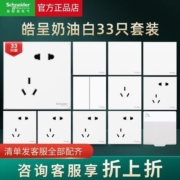 施耐德正品皓呈全屋套餐开关插座面板暗装五孔插座双控开关33只装