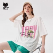 A02T恤2023夏装字母印花百搭短袖高级感上衣设计感女小众外穿ins