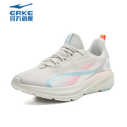 鸿星尔克（ERKE）追风|跑步鞋女子运动鞋网面透气缓震跑鞋情侣秋轻便跑鞋 一度灰/湖水蓝 37
