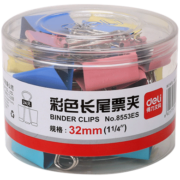京东百亿补贴：deli 得力 金属燕尾夹 彩色 32mm 24只/盒 1盒