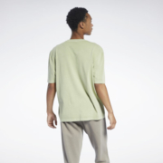 Reebok锐步官方男女同款TEE时尚印花舒适运动圆领短袖T恤GS9150 GN3743-芥末绿色 S(175/92A)