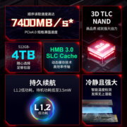 Lexar雷克沙ARES M.2固态硬盘1T 2T 4TB台式机4.0固态笔记本ssd